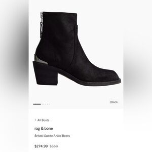 Rag & Bone Black Bristol Suede Ankle Boots